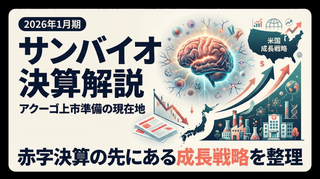 【サンバイオ決算解説】2026年1月期決算説明会をやさしく整理｜アクーゴ上市準備と成長戦略の現在地