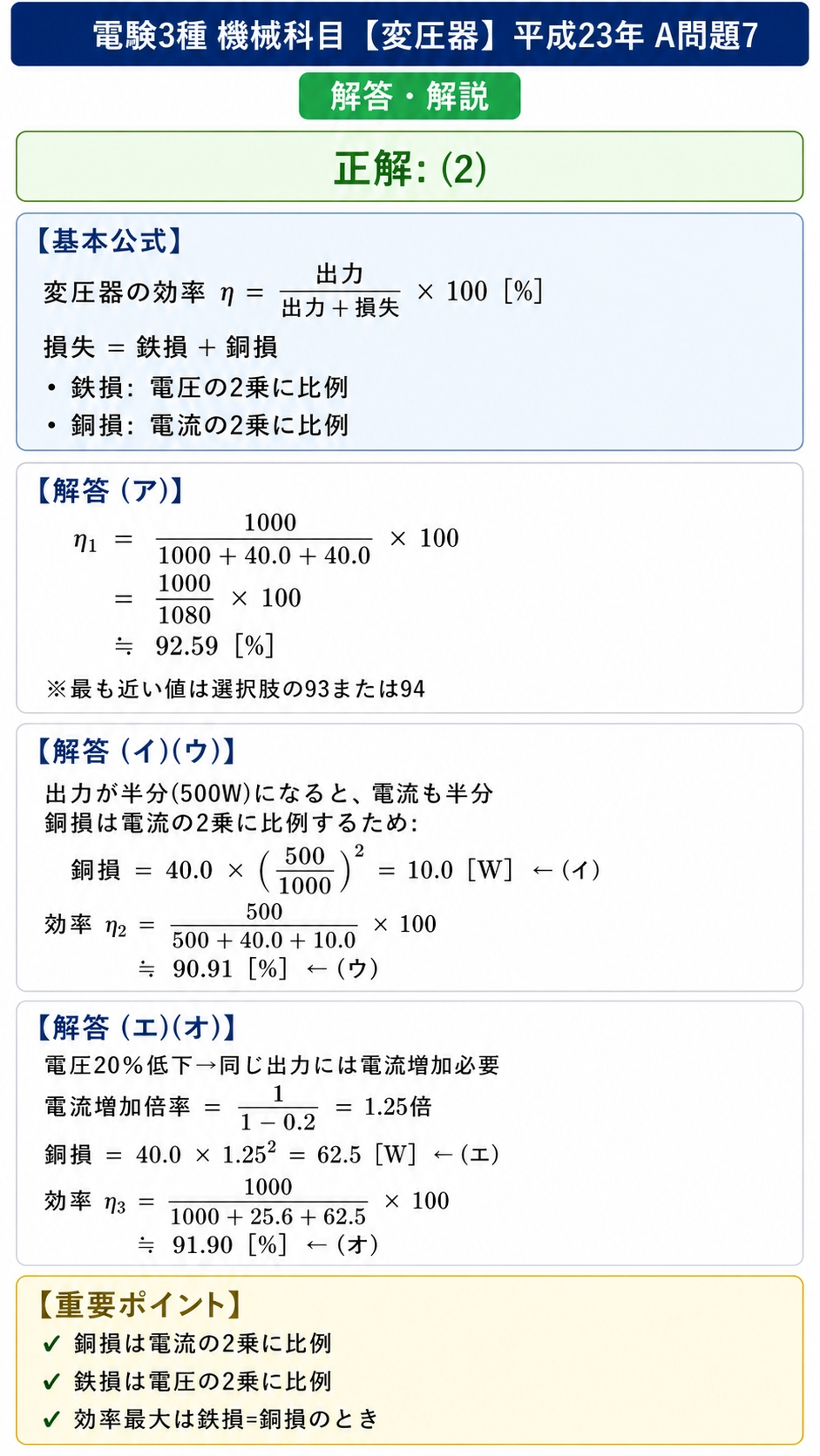 (イ)(ウ)(エ)(オ)の解答解説と重要ポイントのまとめ