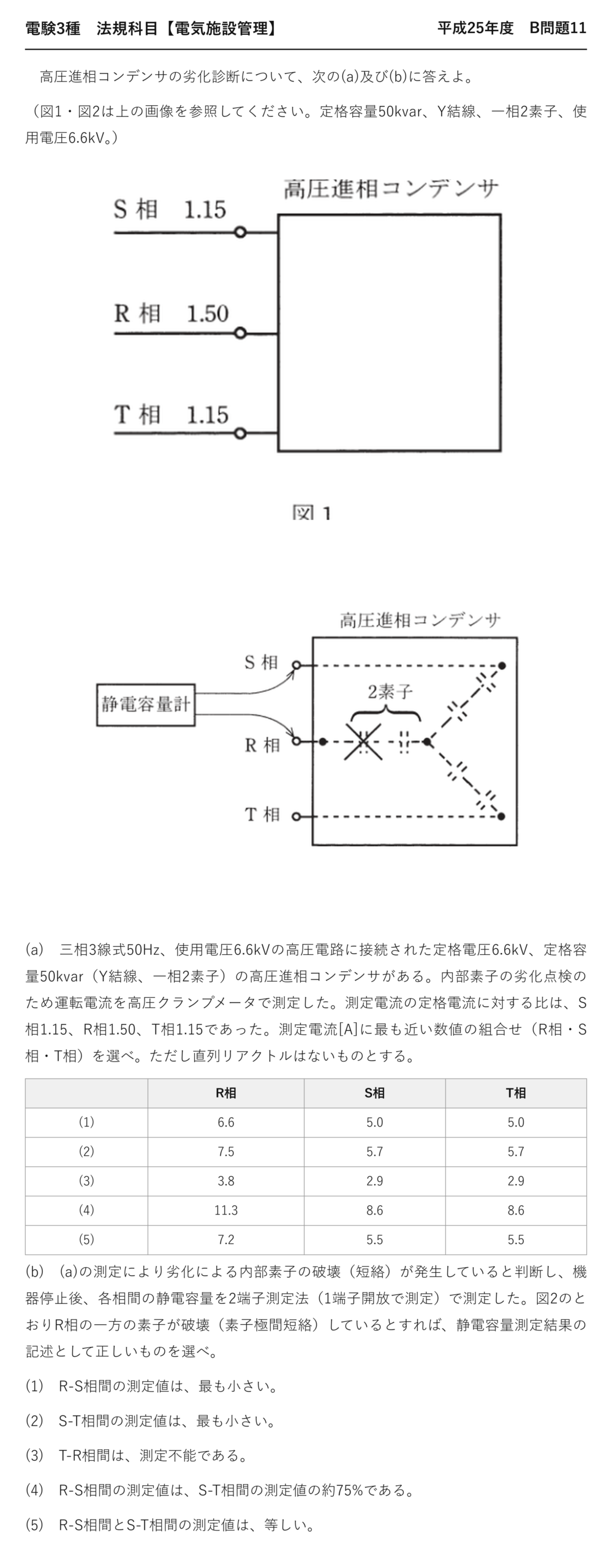 電験3種 法規科目 配電 平成25年度 B問題11 問題文