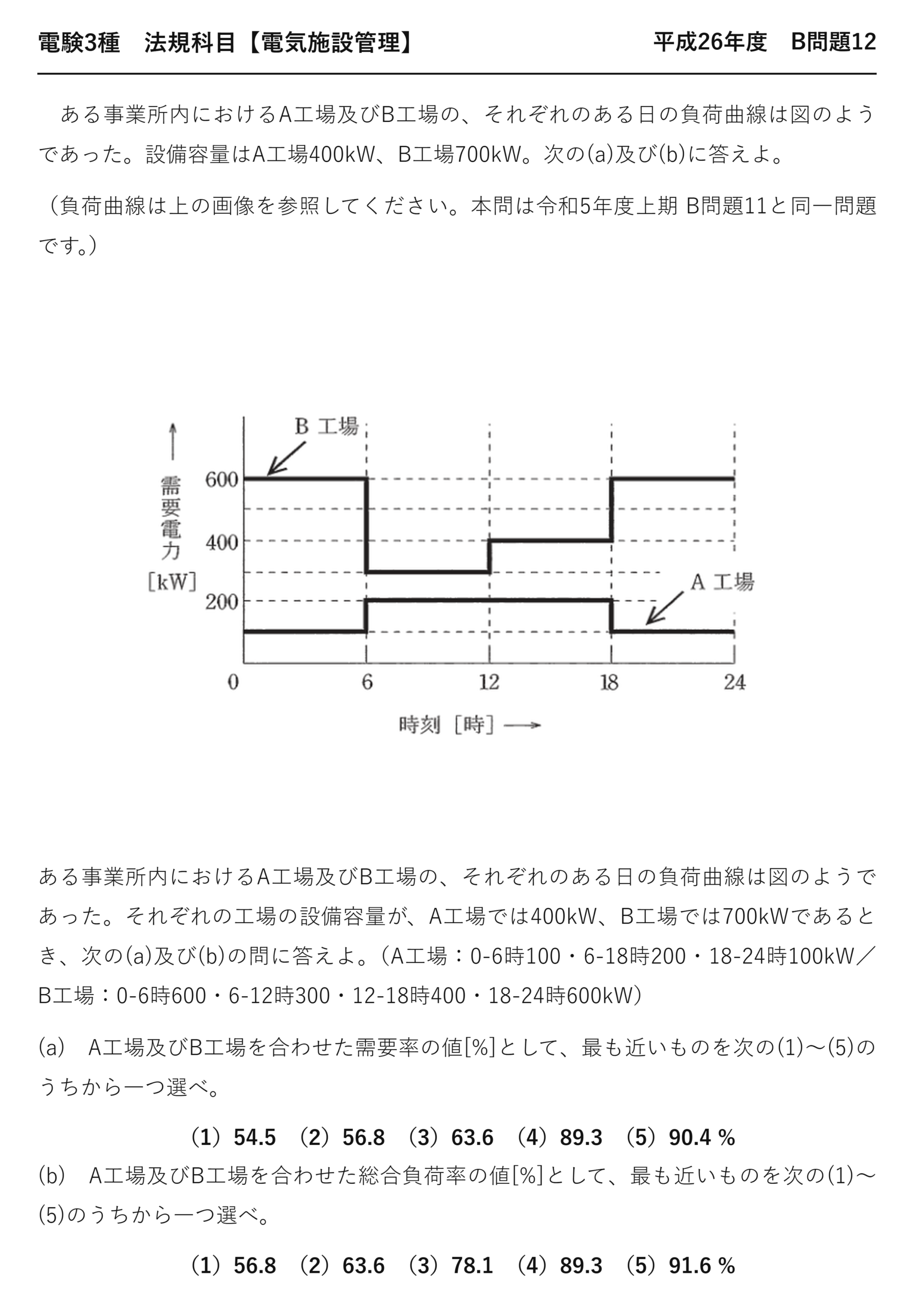 電験3種 法規科目 配電 平成26年度 B問題12 問題文