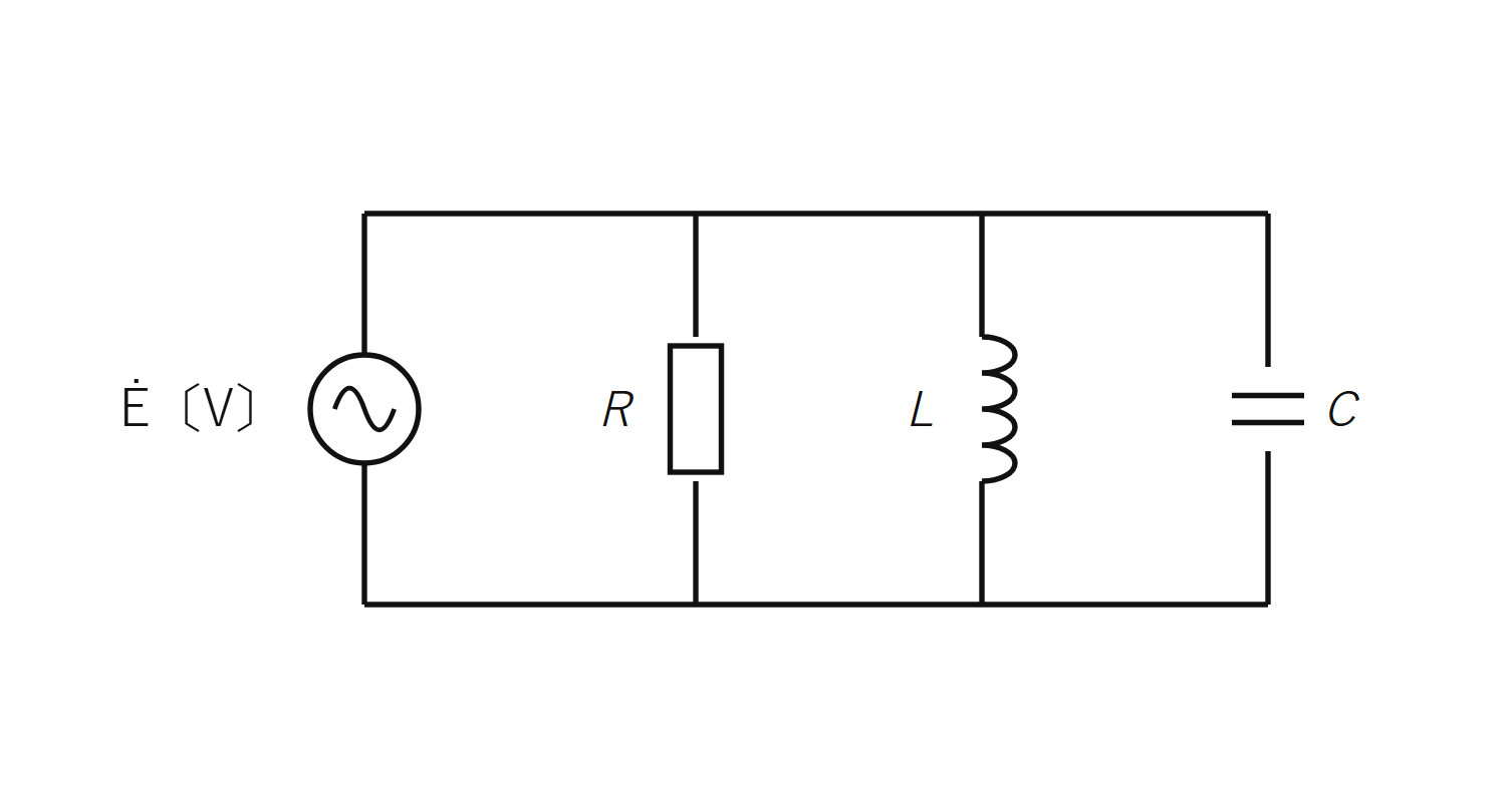 図1　R・L・Cの並列回路（問題図・自作）