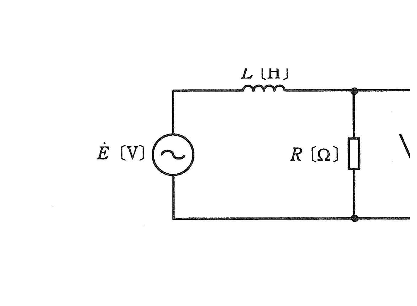 図　Ė電源・L・R・スイッチSの回路（問題図）