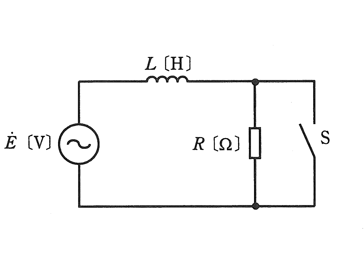 図　Ė電源・L・R・スイッチSの回路（問題図）