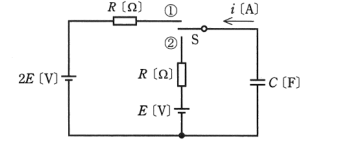 図 2E・E電源・R・C・スイッチSの回路(問題図)