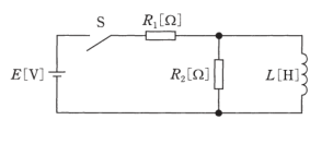 図　E・S・R₁・R₂∥LのRL回路（問題図）