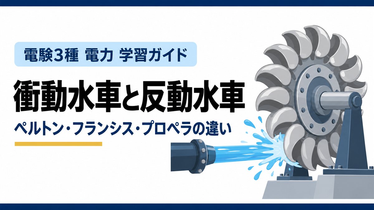 衝動水車と反動水車｜ペルトン・フランシス・プロペラの違い（電験3種 電力 学習ガイド）